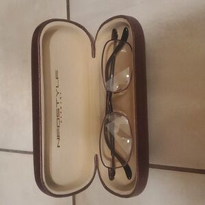 Neostyle College 287 Prescription Eyeglass Frames & Hard Case Plum Metal